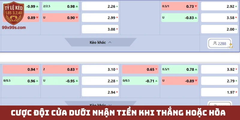 Kèo chấp 1/2 - Hiểu đúng bản chất, thắng chỉ với 1 lần chạm 5 Cược đội cửa dưới nhận tiền khi thắng hoặc hòa