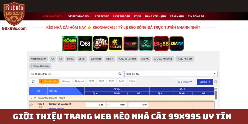 Giới thiệu trang web kèo nhà cái 99x99s uy tín